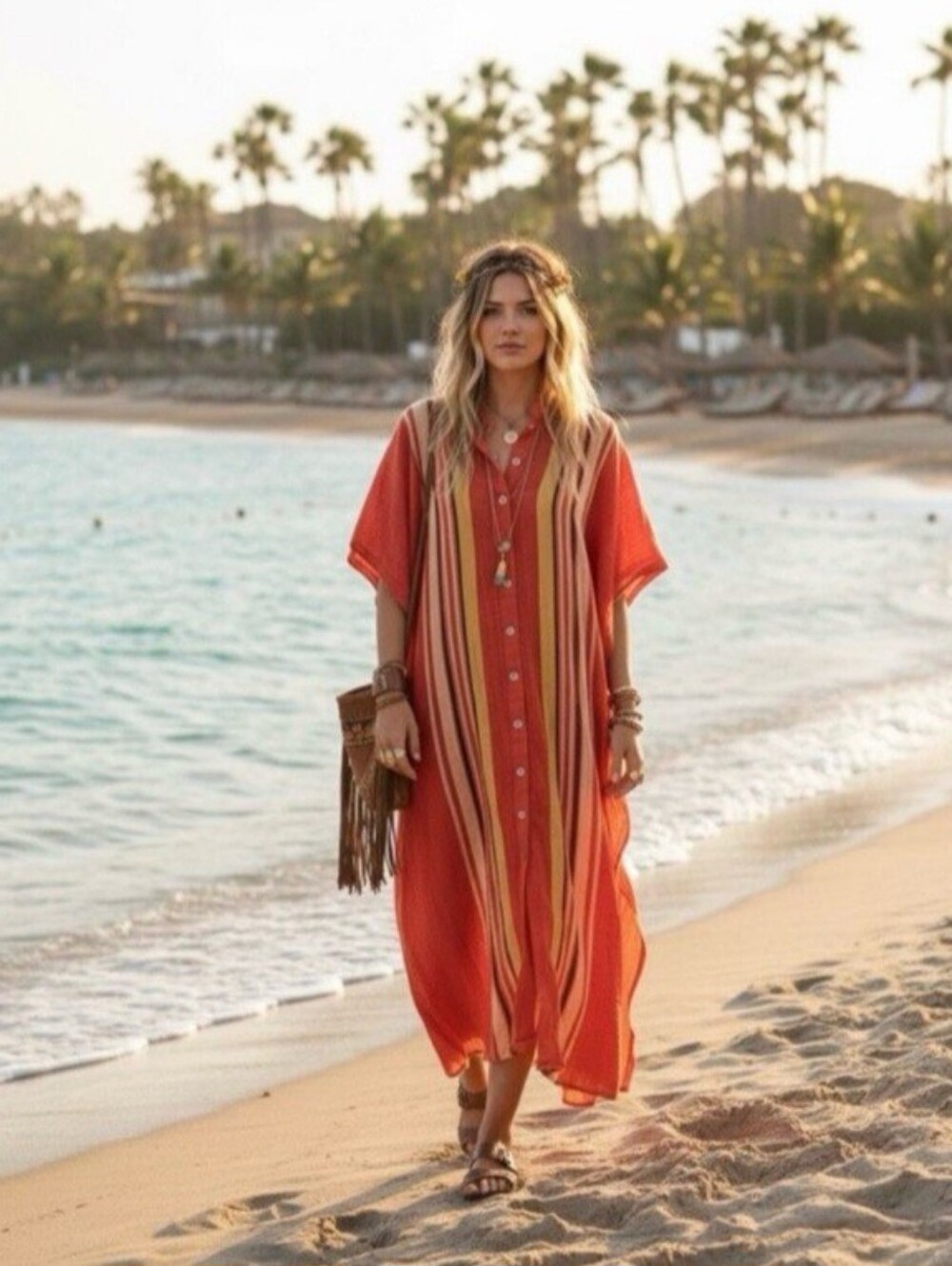 Free People Vacation Mode Kaftan Coverup One Size
